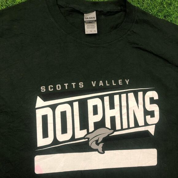 Men's Green Scotts Valley Dolphins Graphic Tee - Picture 3 of 3